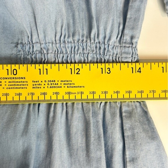 MPH Collection Chambray Button Up V-neck Sheath Midi Dress S - Picture 8 of 8